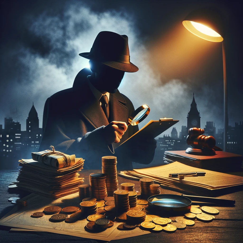 private investigator examining a document